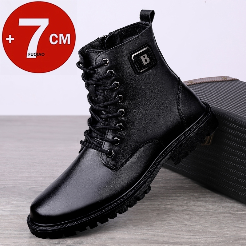 Men'S Shoes Increase Height - الرجال جلد طبيعي مصعد الأحذية الشتاء