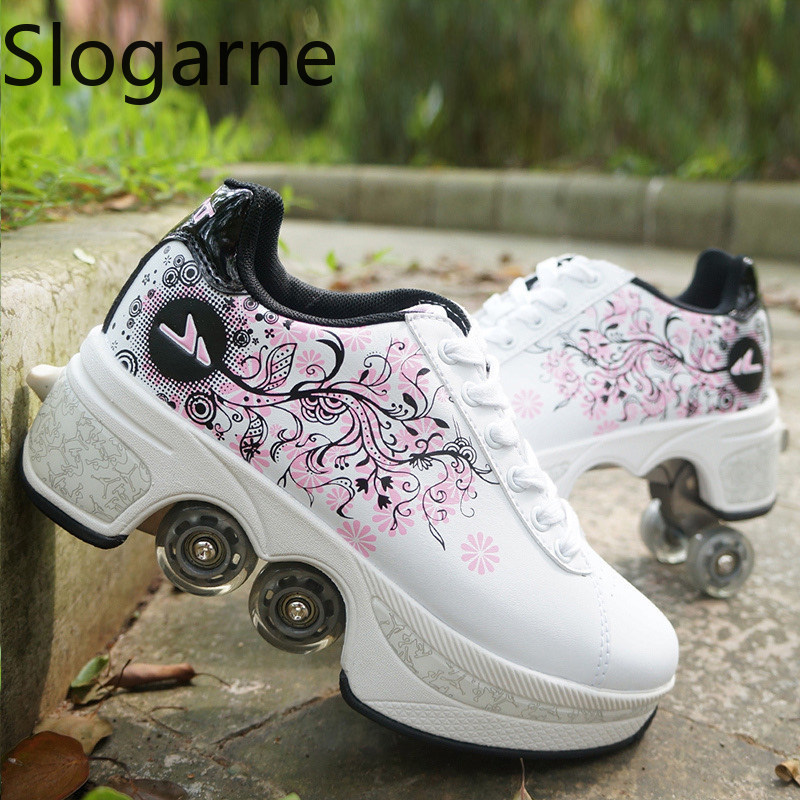 Men Shoes Size - النساء 4 عجلات تشوه زلاجات دوارة
