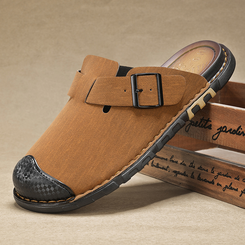 Men Shoes Size 46 - رجل الأحذية الصنادل الصيف بولي Leather