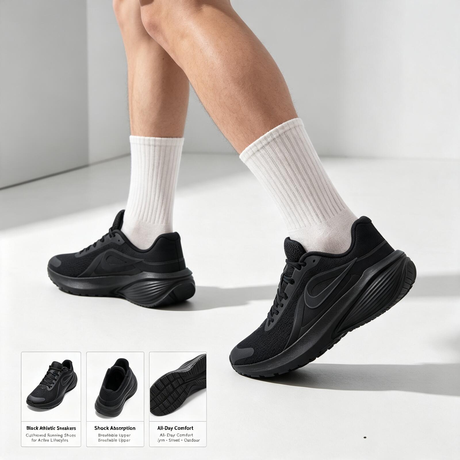 حذاء نايك رجالي أسود للجري، حذ - مراجعة Men'S Shoes Nike Black وسعره
