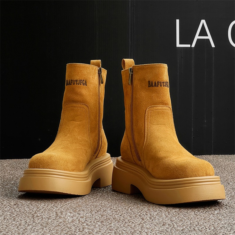 أحذية بوت قصيرة شتوية بنمط أور - مراجعة Men'S Shoes Increase Height وسعره